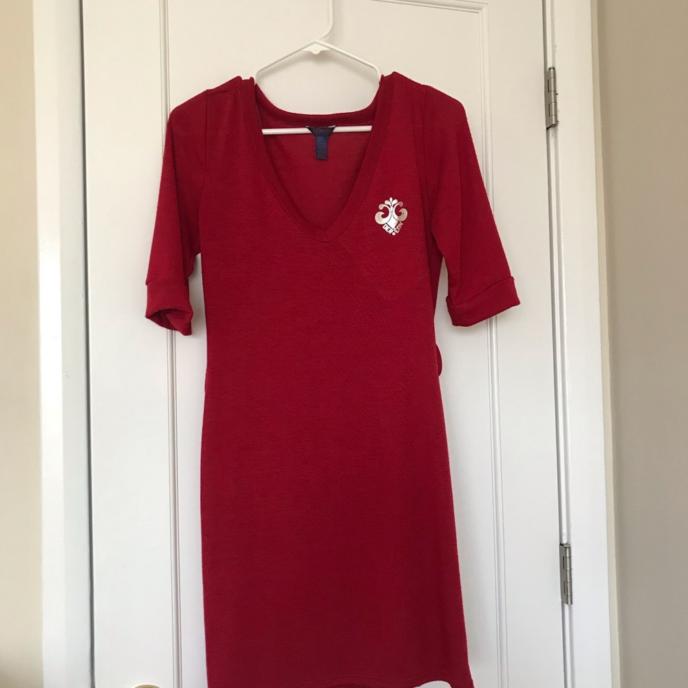 Dereon Deep Red Dress Half Sleeve Cuffed